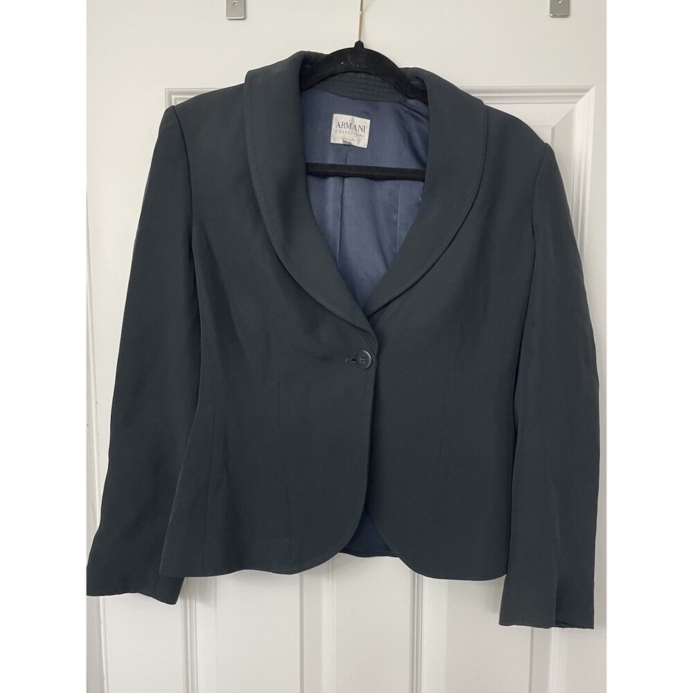 Armani Collezioni Blazer Womens 6 Made Italy Single Button Suit Jacket Work